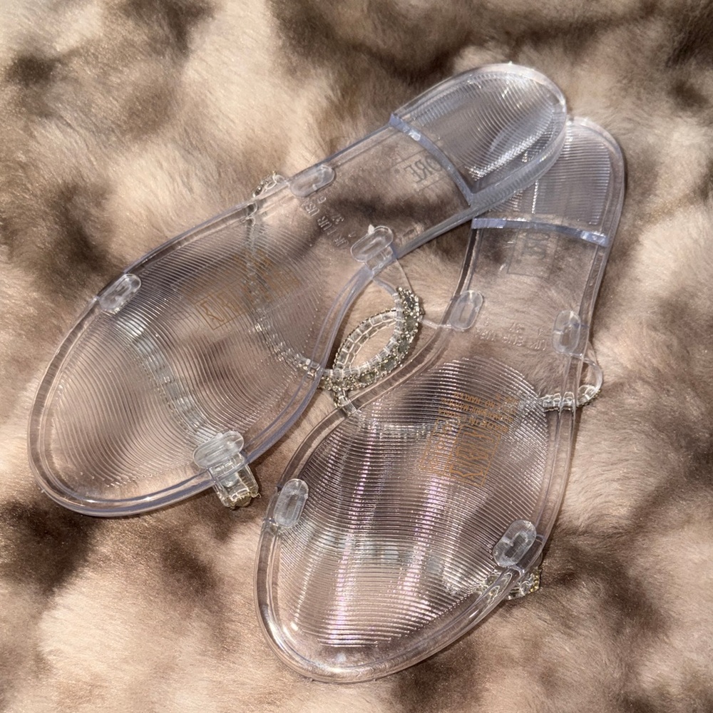 Clear Rhinestone Embellished Sandals - Picture 2 of 2